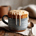 Moist Vanilla Mug Cake with Sugar Glaze