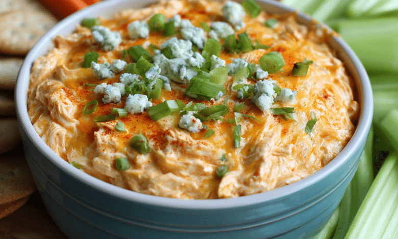 No-Bake Crockpot Buffalo Chicken Dip