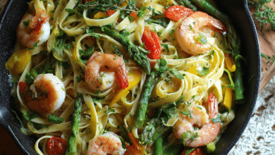 Spring Shrimp Pasta 🌸🍤