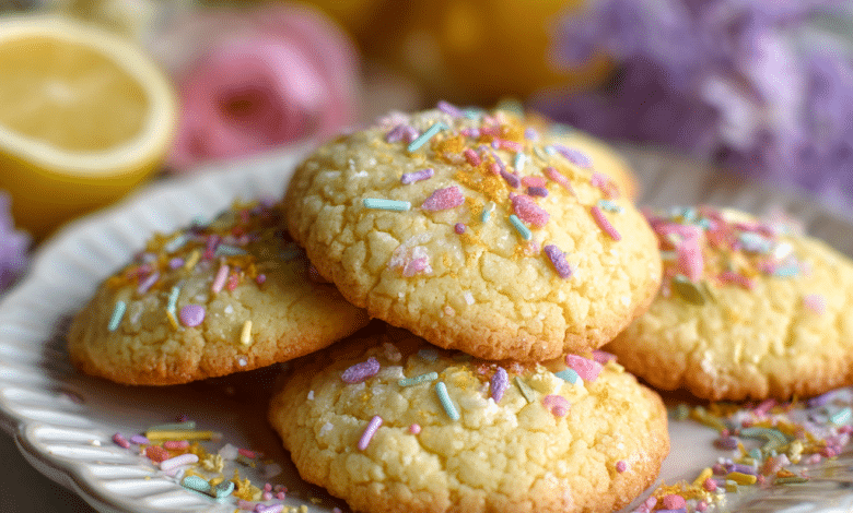 Soft Lemon Sugar Cookies with Spring Sprinkles