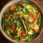 Spring Vegetable Pasta Primavera with Fresh Basil Pesto