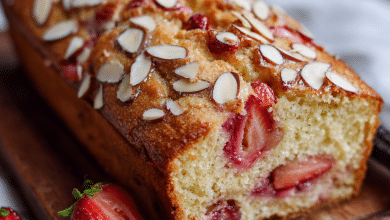 Strawberry Almond Tea Cake – A Soft Slice of Love for Slow Afternoons