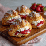 Strawberry Cream Stuffed Croissants