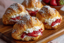 Strawberry Cream Stuffed Croissants