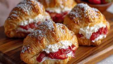 Strawberry Cream Stuffed Croissants
