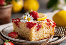 Strawberry Lemon Snack Cake – A Little Slice of Sunshine for Everyday Moments