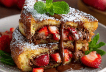 Strawberry Nutella Stuffed French Toast