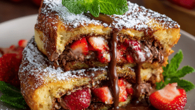 Strawberry Nutella Stuffed French Toast