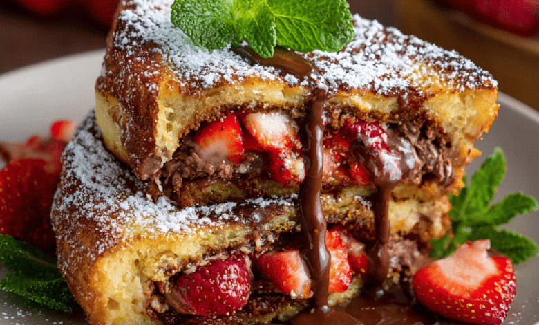 Strawberry Nutella Stuffed French Toast
