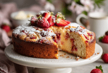 Strawberry Yogurt Breakfast Cake – A Soft Morning Hug From My Cretan Kitchen