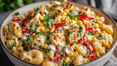 Street Corn Chicken Pasta Salad 🌽🍗
