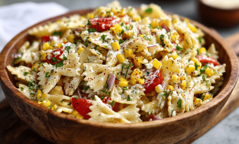 Street Corn Pasta Salad for Spring Potlucks (A Bowl Full of Sunshine and Memories)