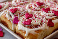 Valentine’s Day Cinnamon Roll Bake