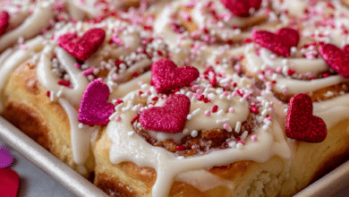 Valentine’s Day Cinnamon Roll Bake