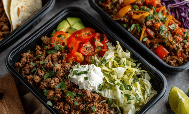 Beef Taco Meal Prep Boxes