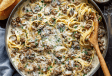 Creamy Ground Beef Alfredo