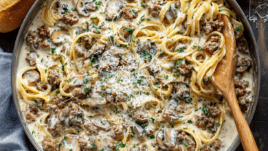 Creamy Ground Beef Alfredo