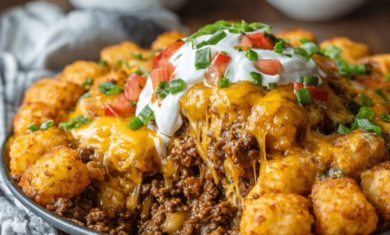 Creamy Ground Beef Tater Tot Casserole