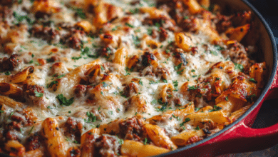 Ground Beef Penne Bake