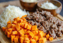 Ground Beef Sweet Potato Prep