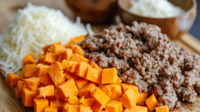 Ground Beef Sweet Potato Prep