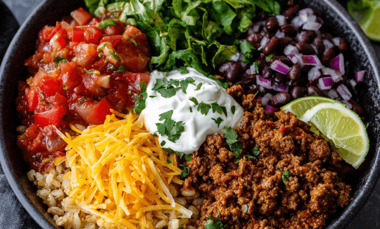Healthy Beef Burrito Bowls
