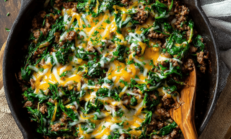 Healthy Beef and Spinach Skillet – A Cozy One-Pan Meal That Feels Like Home