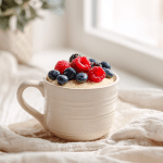 Healthy Vanilla Mug Cake with Oat Flour – A Warm Little Hug in a Cup