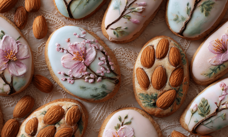 Almond Cookies with Spring Decorations