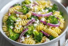 Broccoli Pasta Salad with Red Onion and Feta – A Bowl of Fresh Love from My Cretan Kitchen