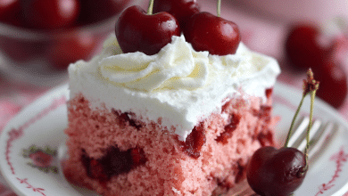 Cherry Jello Poke Cake with Cream Cheese Frosting