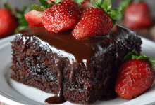 Chocolate Strawberry Sheet Cake