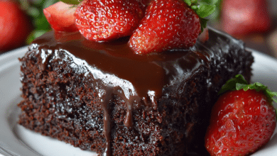 Chocolate Strawberry Sheet Cake