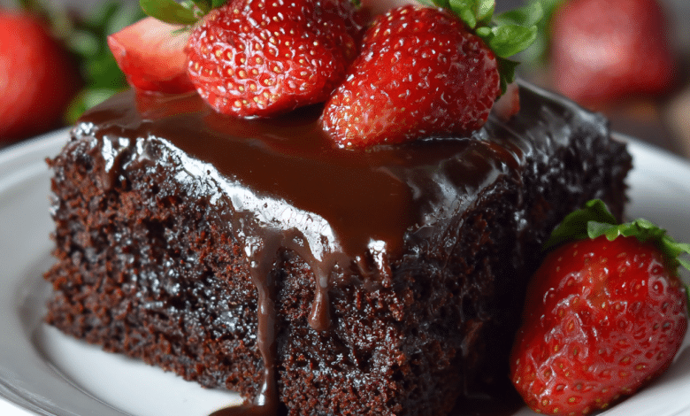 Chocolate Strawberry Sheet Cake