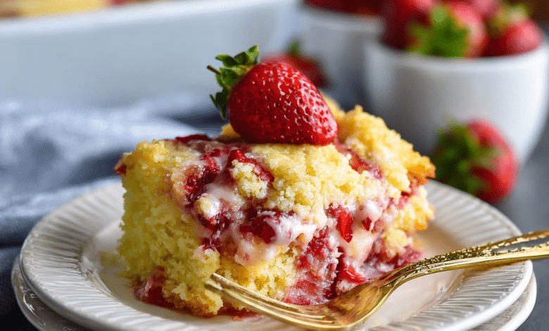 Classic Strawberry Dump Cake with Yellow Cake Mix