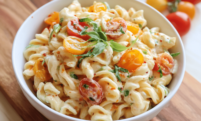 Creamy Pasta Salad with Cherry Tomatoes – A Bowl Full of Summer Love