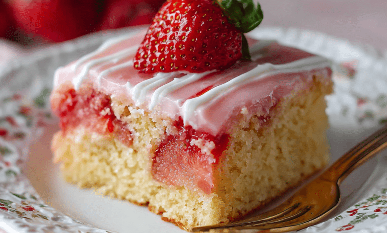 Strawberry Sheet Cake with Cream Cheese Frosting – A Sweet Slice of Love from My Kitchen