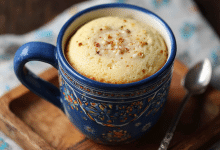 Eggless Vanilla Mug Cake with Condensed Milk