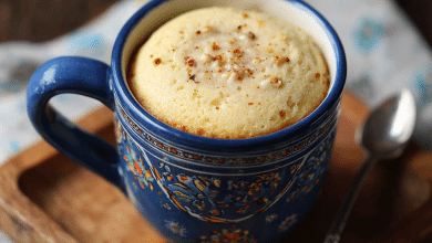 Eggless Vanilla Mug Cake with Condensed Milk