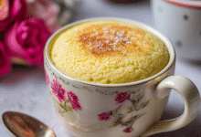 Eggless Vanilla Mug Cake with Oil – A Soft Little Cake for Quiet Moments