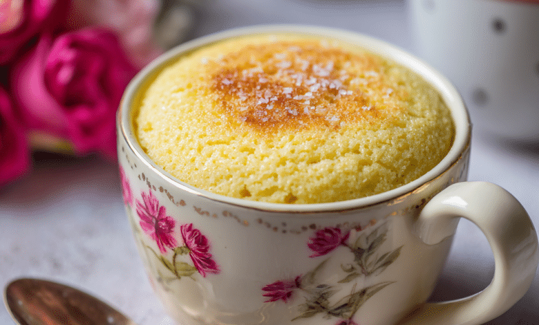 Eggless Vanilla Mug Cake with Oil – A Soft Little Cake for Quiet Moments