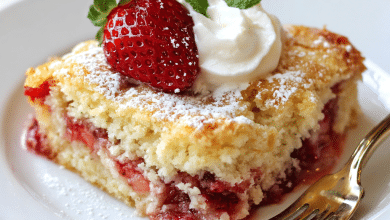 Fresh Strawberry and White Cake Mix Dump Cake