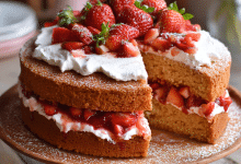 Gluten Free Vegan Strawberry Sponge Cake
