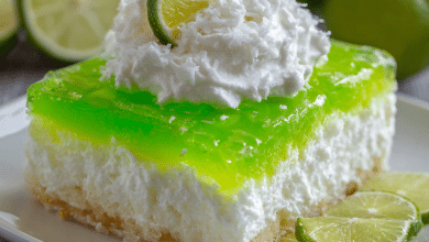 Lime Jello Poke Cake with Coconut Whipped Topping