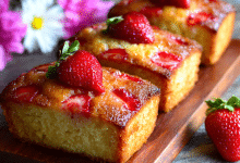 Mini Strawberry Pound Cake Loaves
