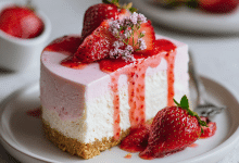 No-Bake Strawberry Cheesecake with Sauce