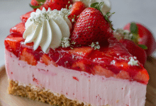 No Bake Strawberry Cheesecake
