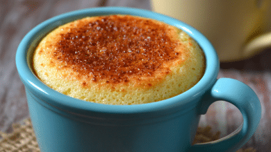 Quick Eggless Vanilla Mug Cake Recipe