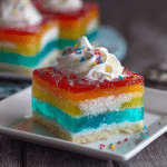 Rainbow Jello Poke Cake