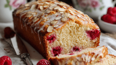 Raspberry Almond Loaf Cake